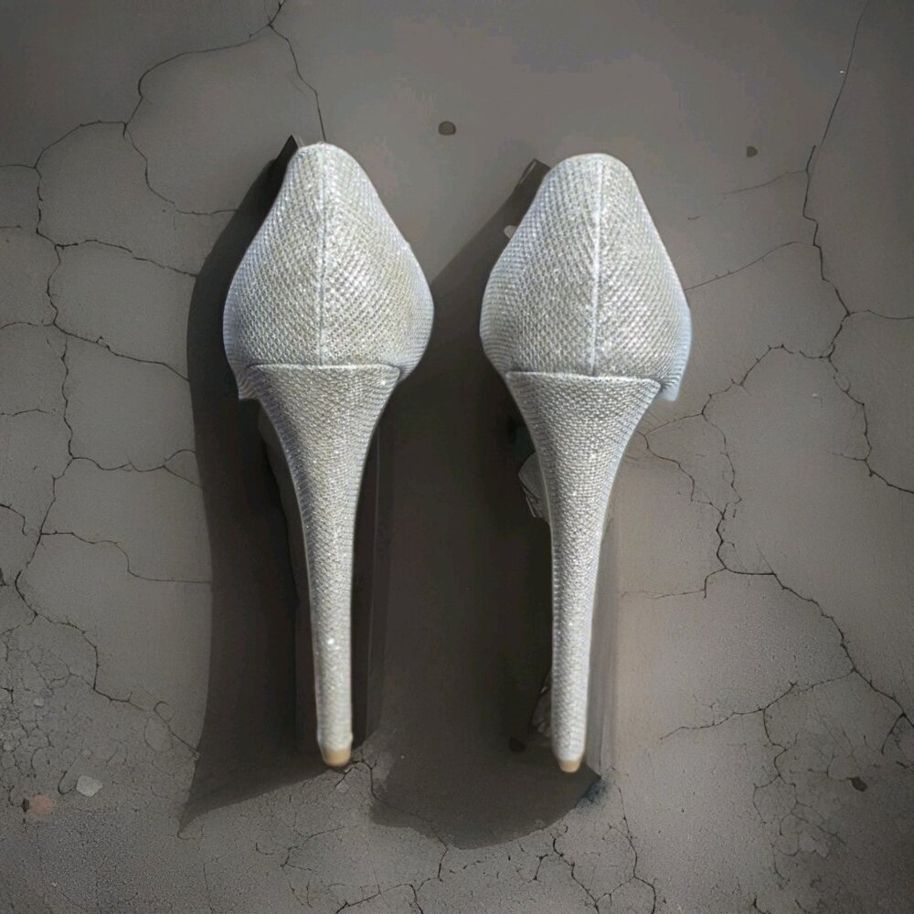 Glam Shimmer  High Heel Plaform Dress Pump Shoes Women's Size 8 - Picture 4 of 6